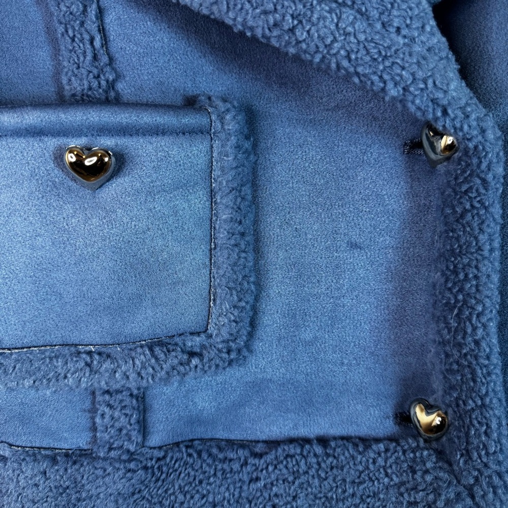 The Frolic Faux Shearling Heart Button Detail Jacket - Picture 3 of 7